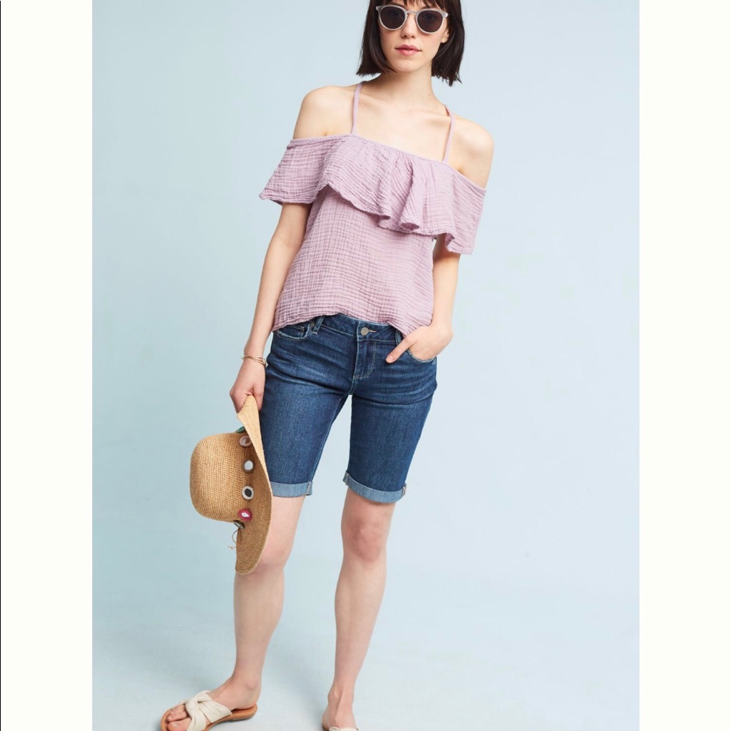 Michael Stars Textured Open Shoulder Top